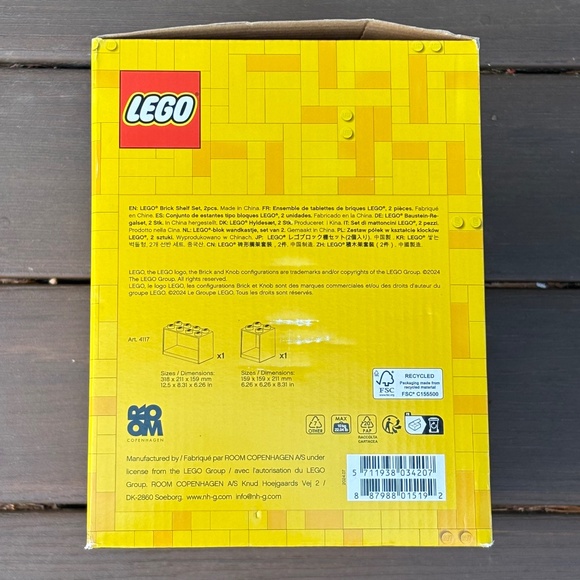 Lego 2-Piece Black Brick Shelf Storage Toy Display Set Ages 3+ - New, Dinged Box - Picture 4 of 11